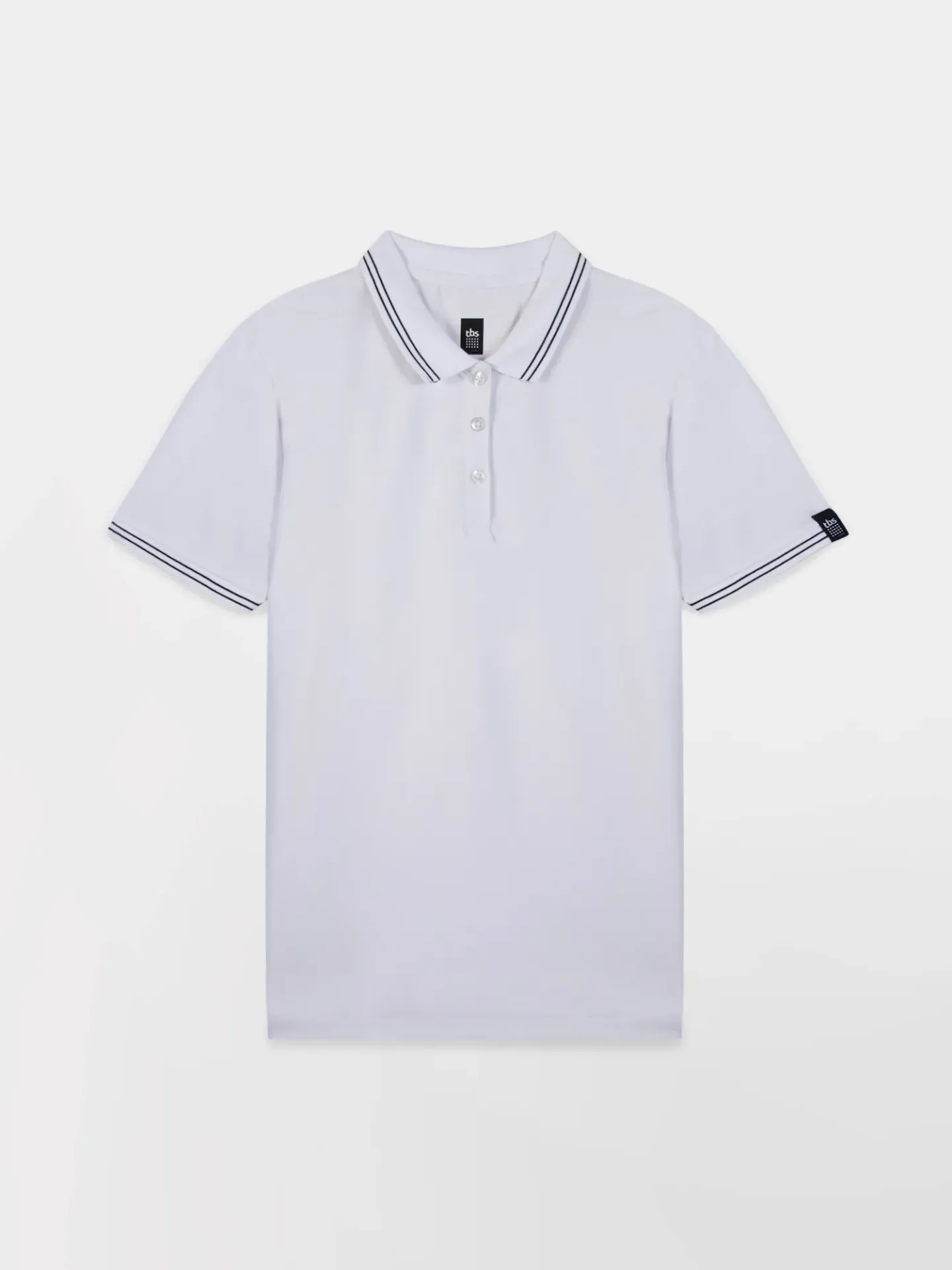 [25TB00050] PROATON-POLO MC LISERÉ FEMME (Blanc, 36)