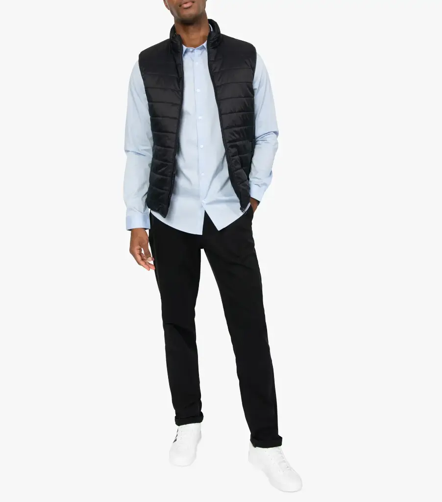 [25GE00012] KEFATO-CHEMISE ML COL CLASSIQUE HOMME BLEU (XS)