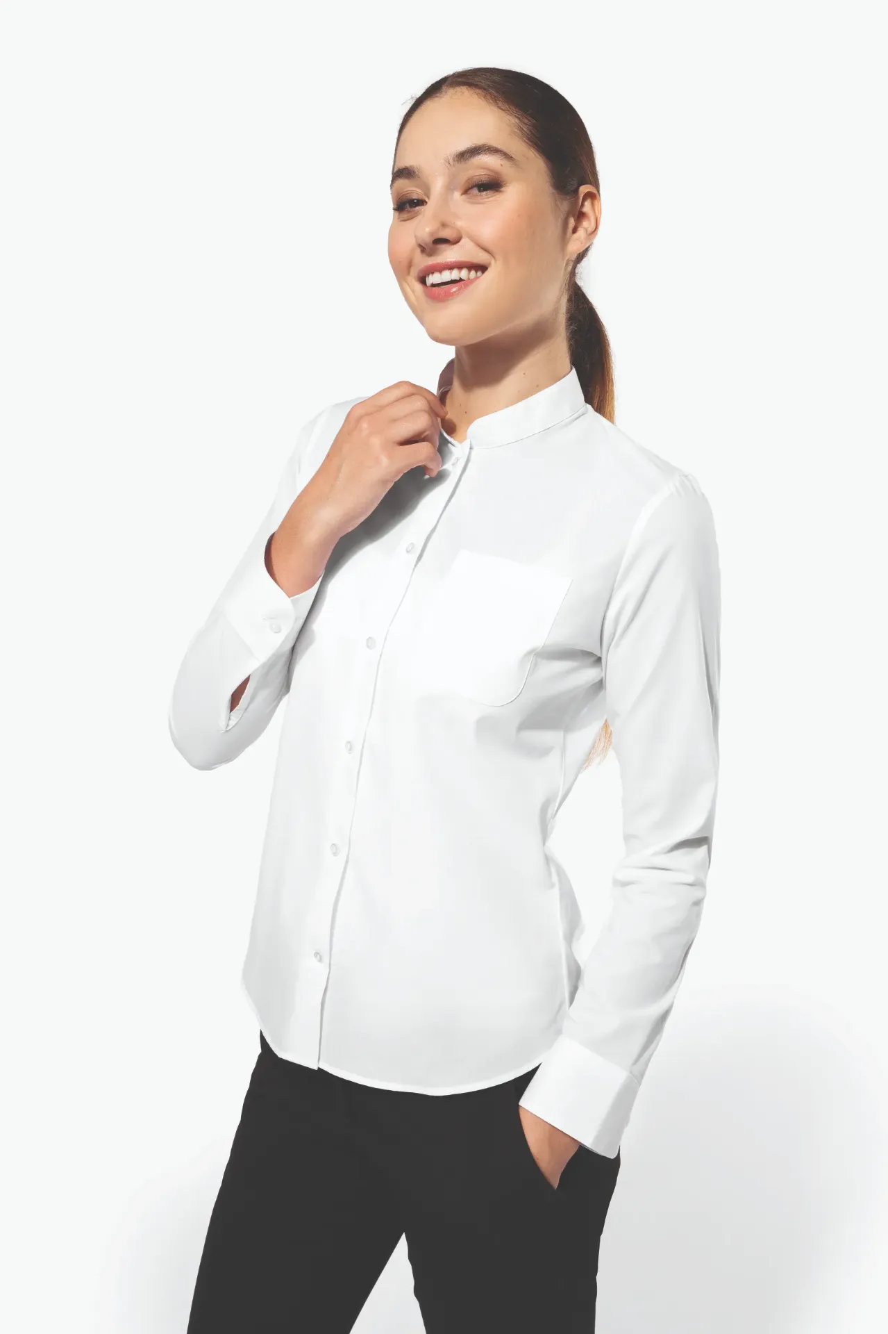 MAOVA-CHEMISE ML COL MAO FEMME