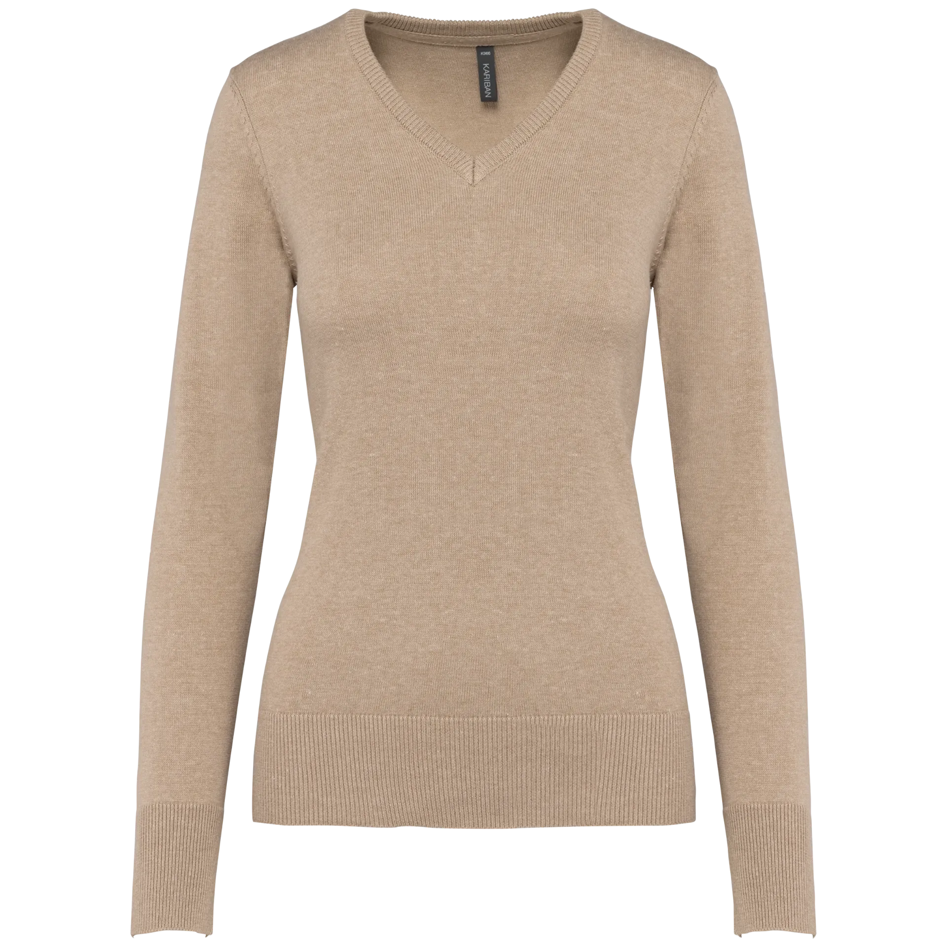 [26TOK966] NORA-PULL COL V FEMME (Beige, XS)