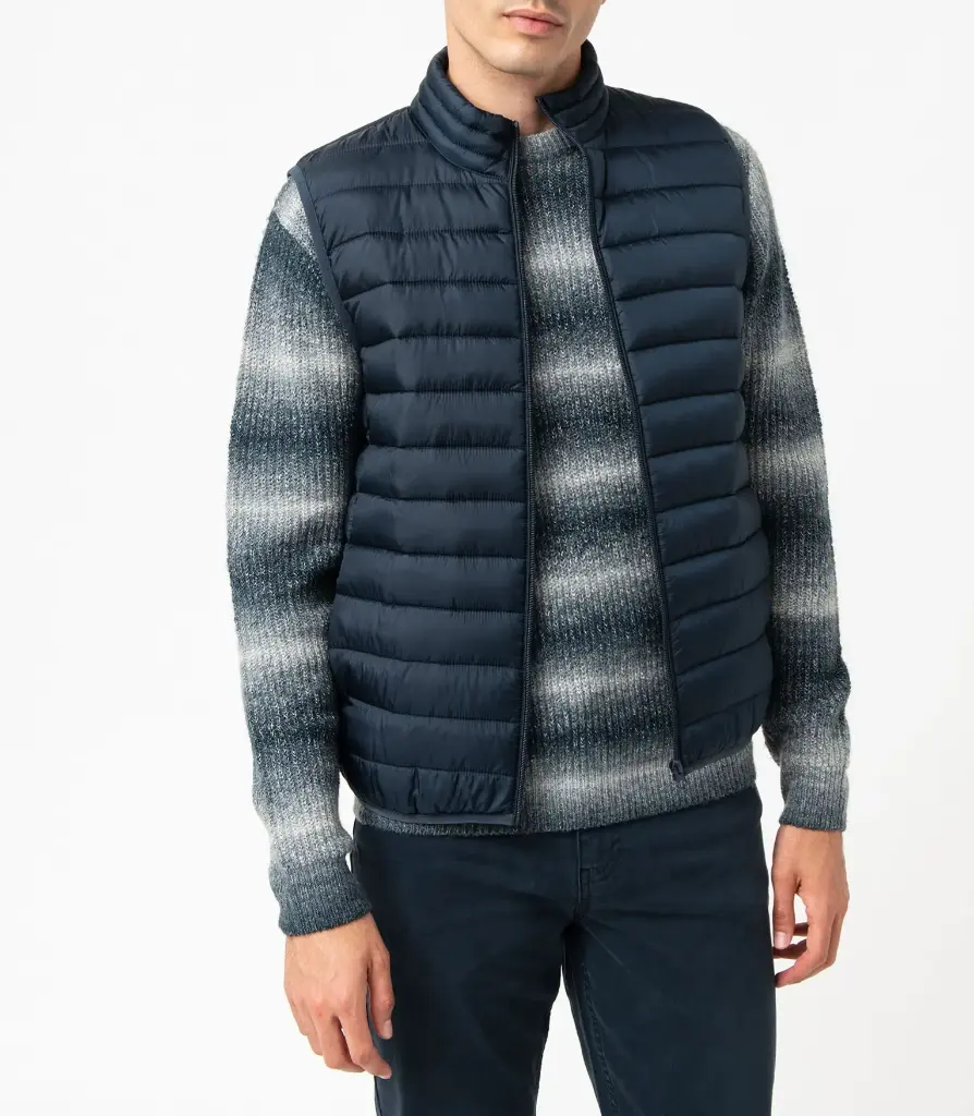[25GE00017] LOY-BODYWARMER MATELASSÉ HOMME BLEU (S)