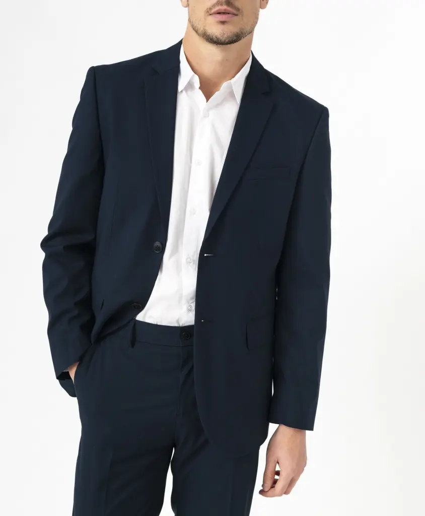 [25GE00067] QOBO-VESTE COSTUME COUPE DROITE HOMME BLEU (44)