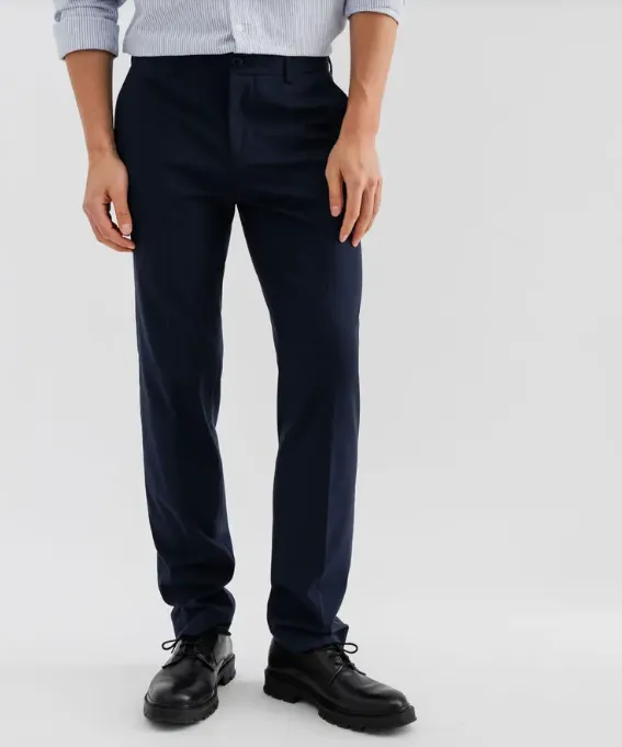 [26GE50062155] DAVOV-PANTALON COSTUME COUPE DROITE HOMME (Bleu, 36)