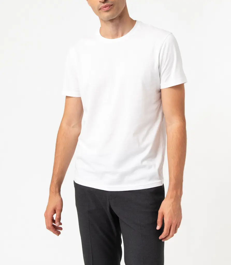 PONAC-TEE-SHIRT MC COL ROND HOMME BLANC