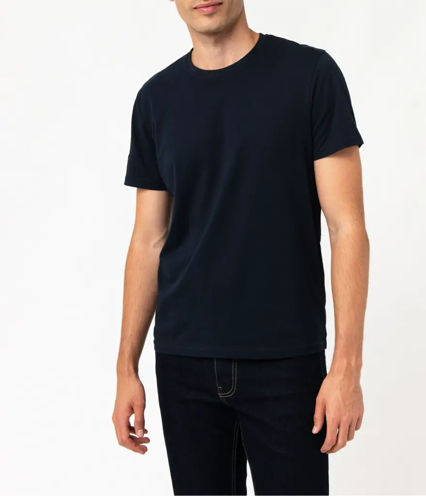 PONAC-TEE-SHIRT MC COL ROND HOMME BLEU (XS)