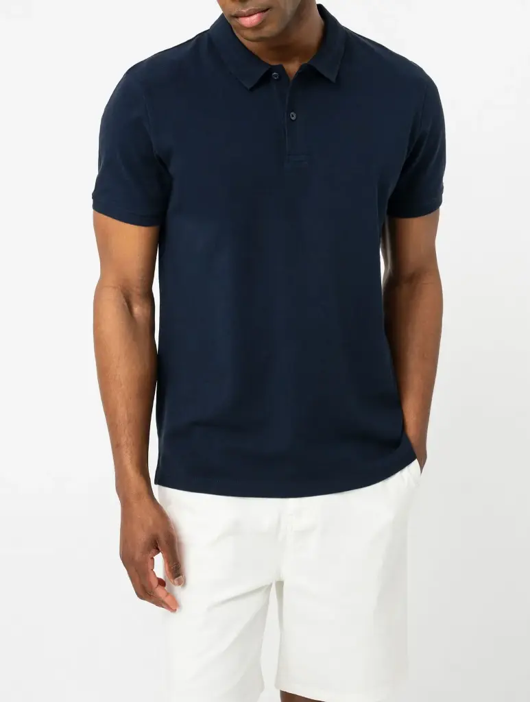 PONABOLO210-POLO MC UNI 2 BOUTONS HOMME BLEU