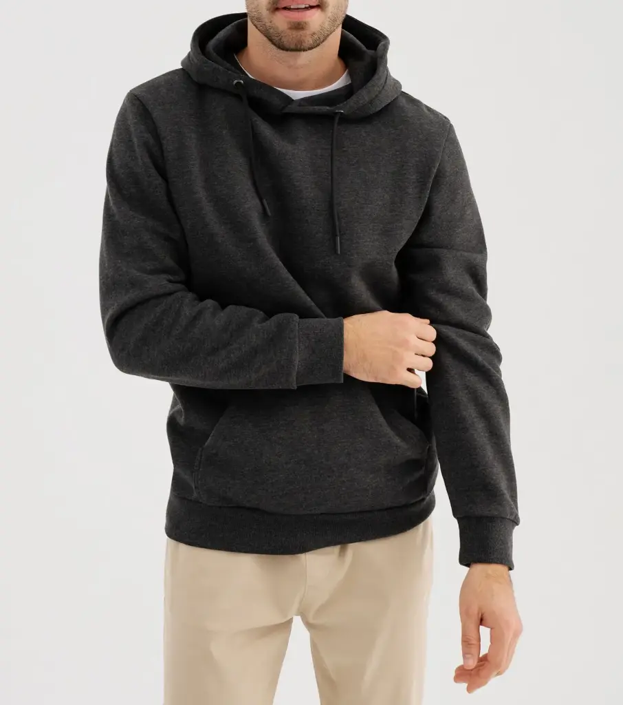[25GE00047] POASTA-SWEAT HOODED HOMME GRIS (XS)