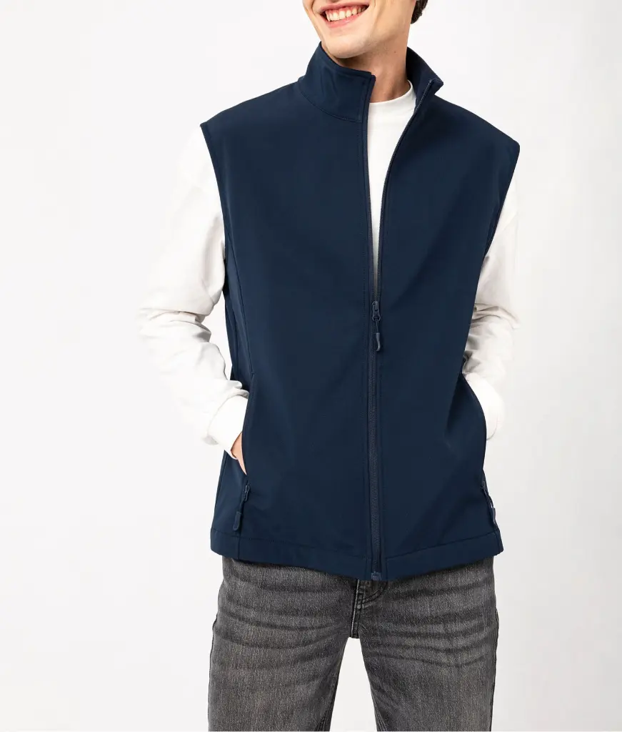 VECAN-BODYWARMER SOFTSHELL UNISEXE BLEU