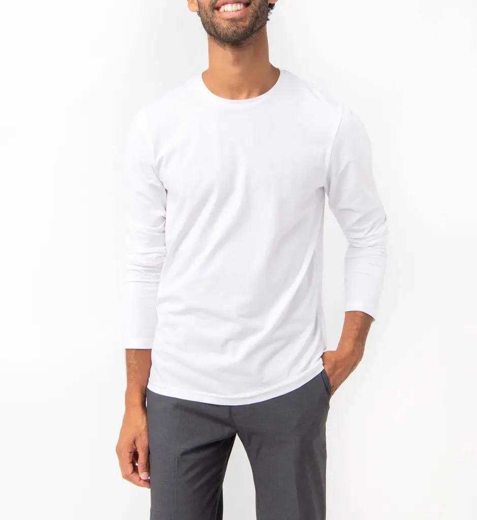 [25GE00034] OKATIMI-TEE-SHIRT ML COL ROND HOMME BLANC (S)