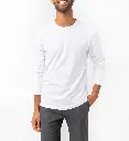 OKATIMI-TEE-SHIRT ML COL ROND HOMME BLANC