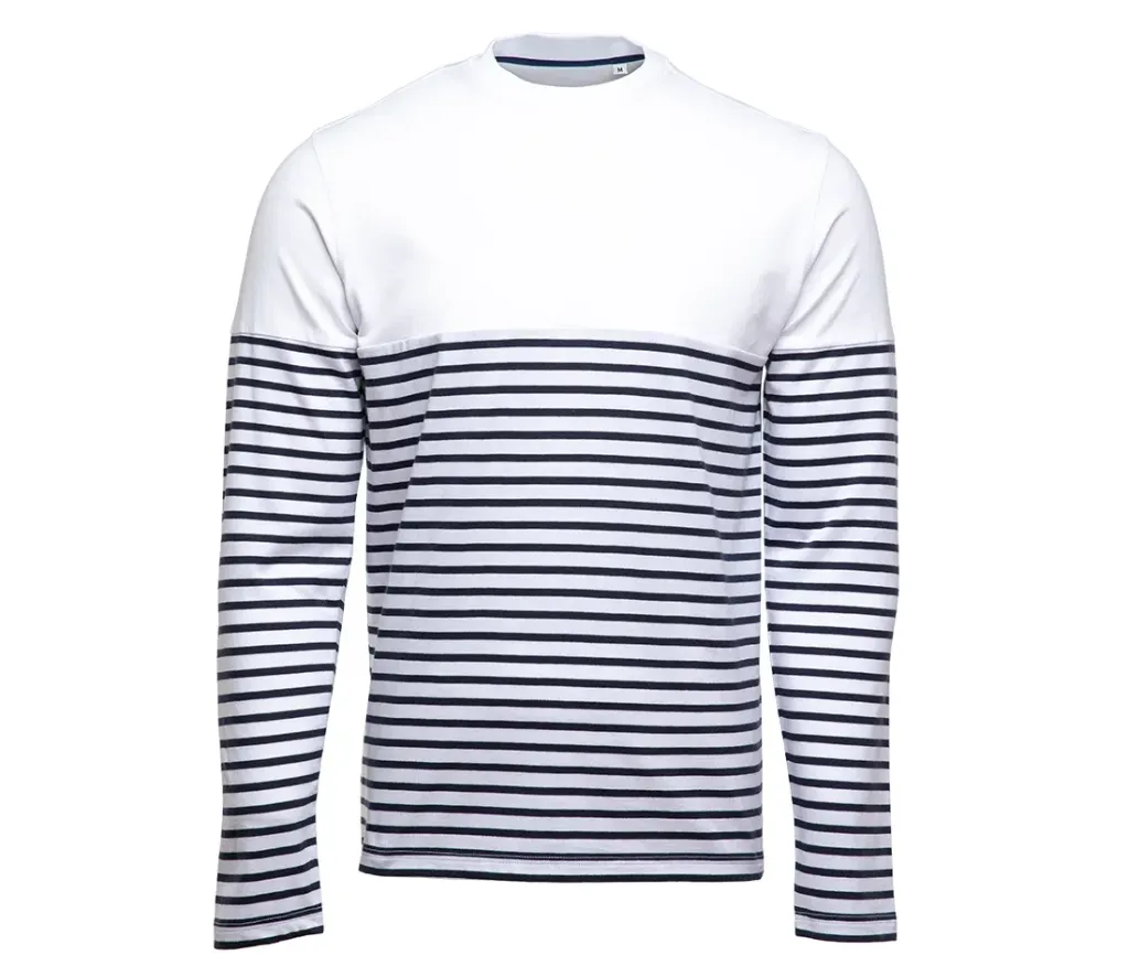 [26IMPK201] MARIN-TEE-SHIRT ML MARINIÈRE UNISEXE (Blanc, XXS)