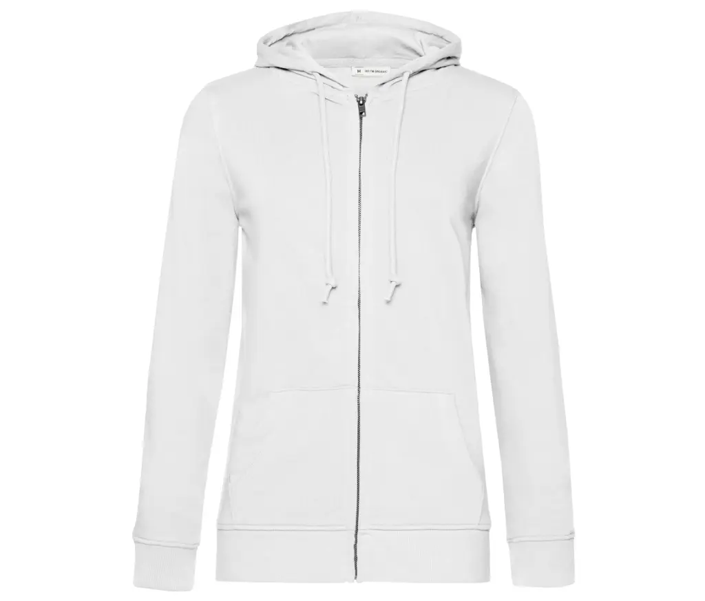 ZOODO-SWEAT HOODED ZIPPÉ FEMME (Blanc, XS)