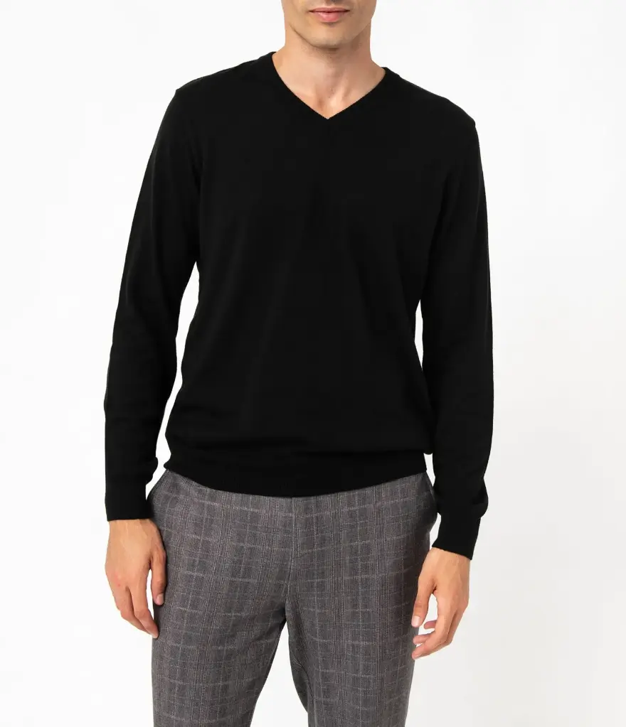 [25GE00037] ONADAI-PULL COL V HOMME NOIR (XS)