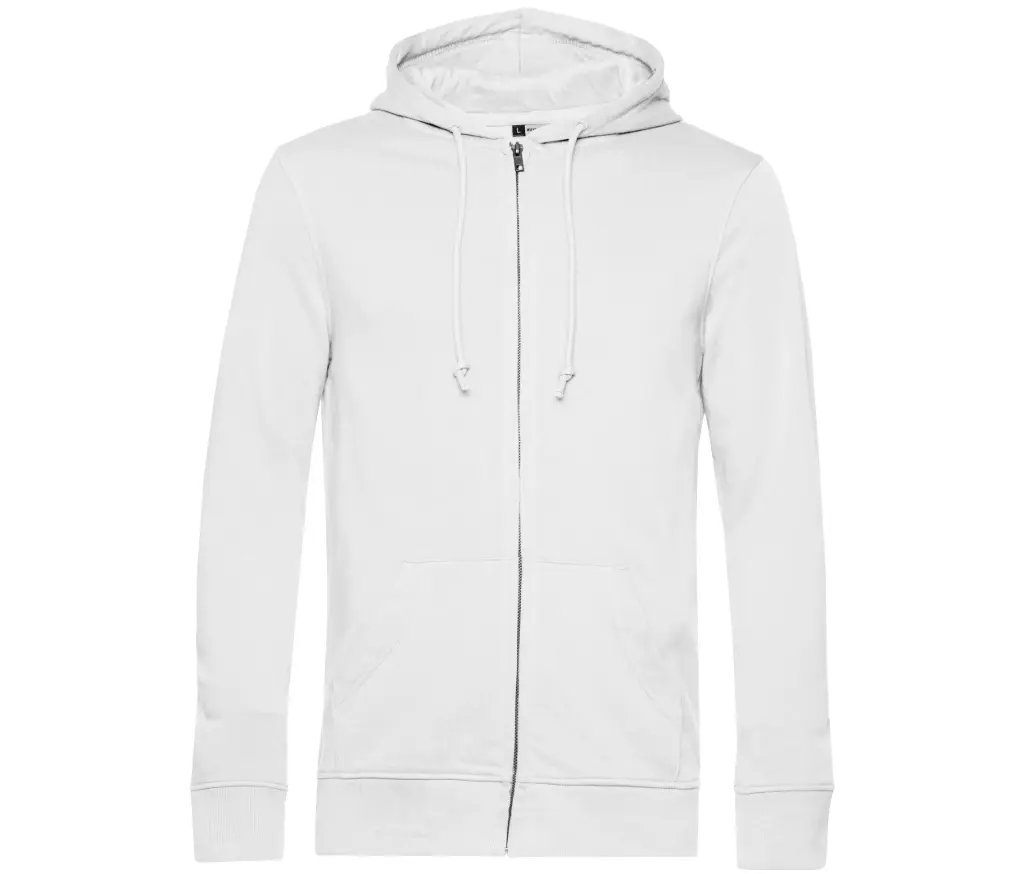 ZOODO-SWEAT HOODED ZIPPÉ HOMME (Blanc, XS)