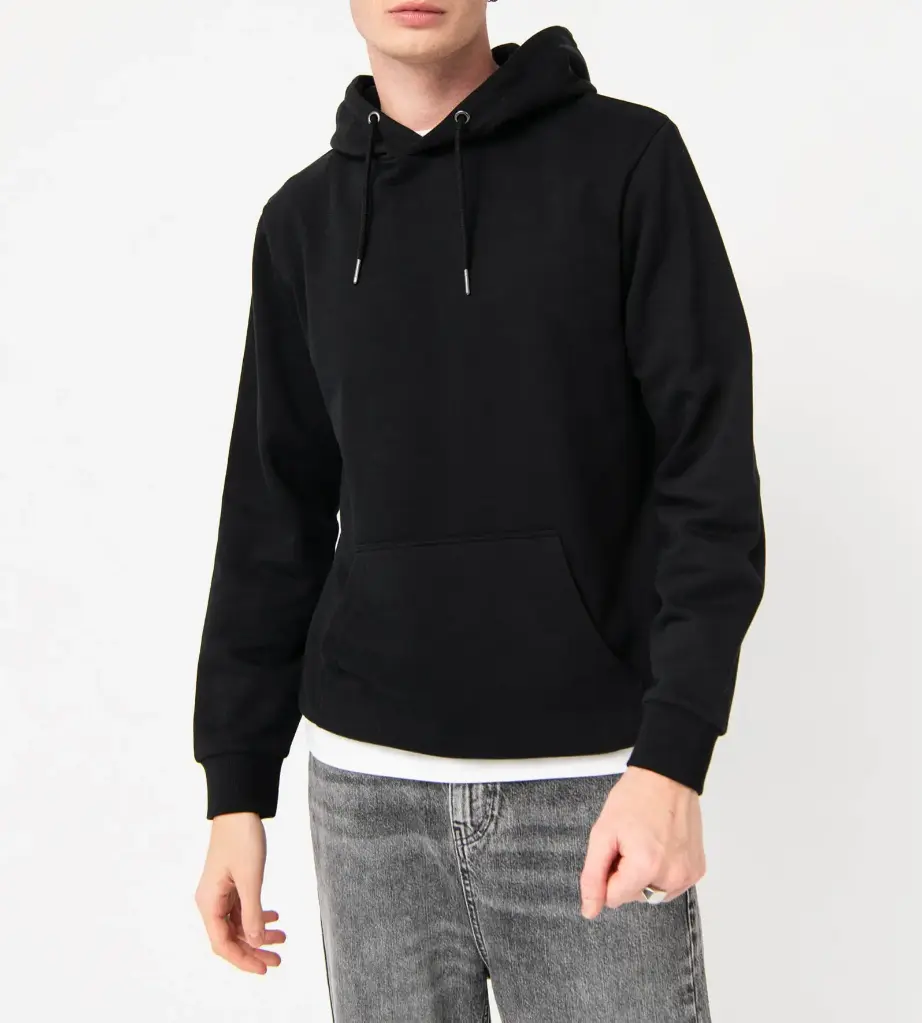 [25GE00048] POASTA-SWEAT HOODED HOMME NOIR (XS)