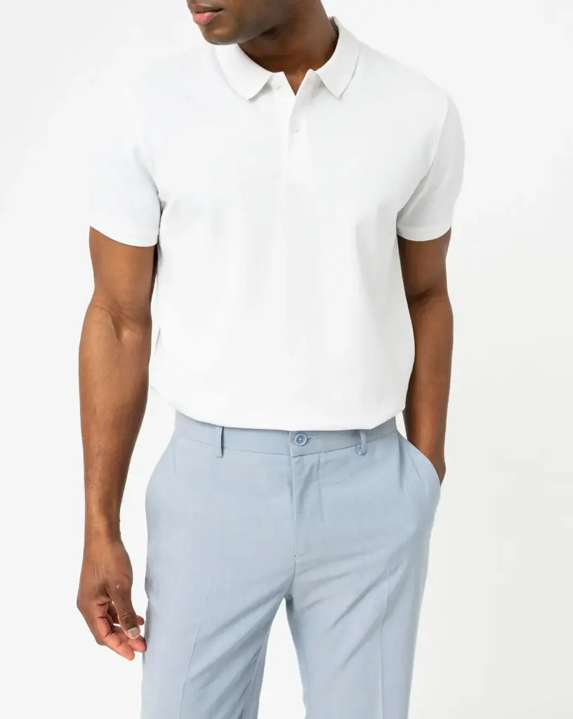 [25GE00051] PONABOLO210-POLO MC UNI 2 BOUTONS HOMME BLANC (XS)