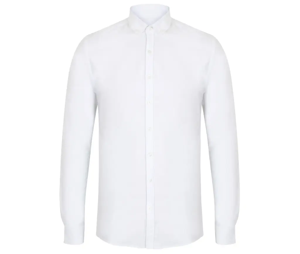 [26IMHY512S] MANOXSLIM-CHEMISE ML COL BOUTONNÉ HOMME (Blanc, S)
