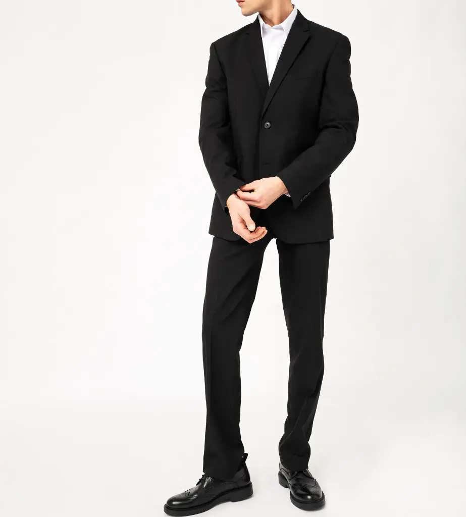 [25GE00068] QOBO-VESTE COSTUME COUPE DROITE HOMME NOIR (44 / XL)