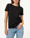 RALADE-TEE-SHIRT MC COL ROND FEMME NOIR