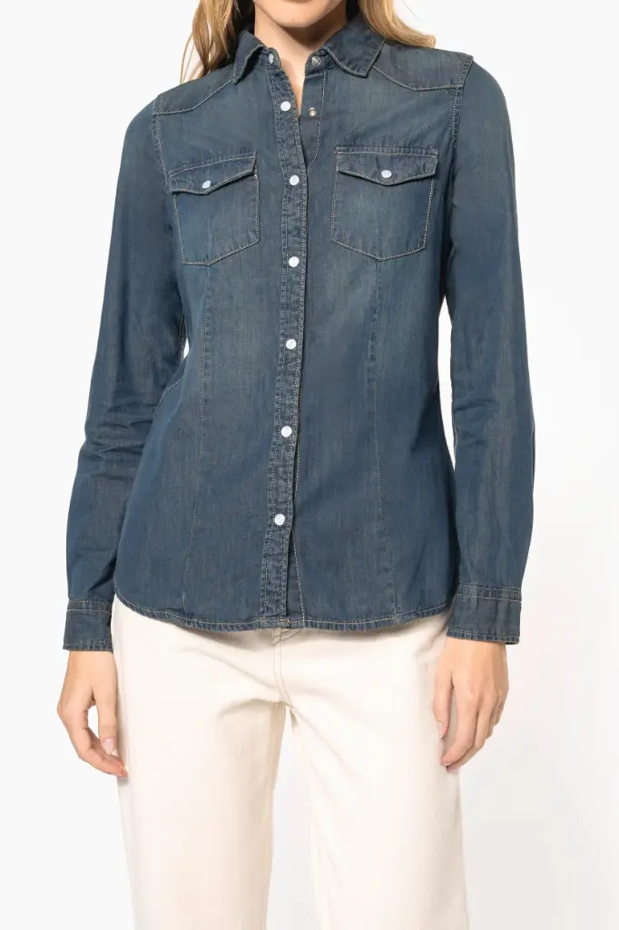 GALICIA-CHEMISE ML DENIM FEMME