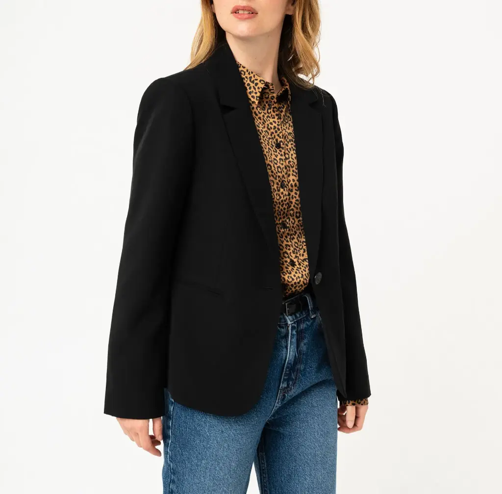 SAGAD-VESTE COSTUME COUPE CINTRÉE FEMME NOIR