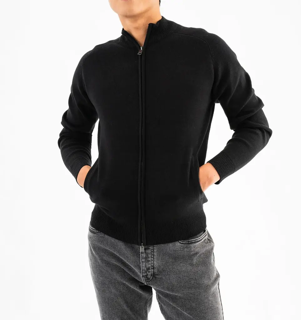 VARBON-GILET ZIPPÉ HOMME NOIR (XS)