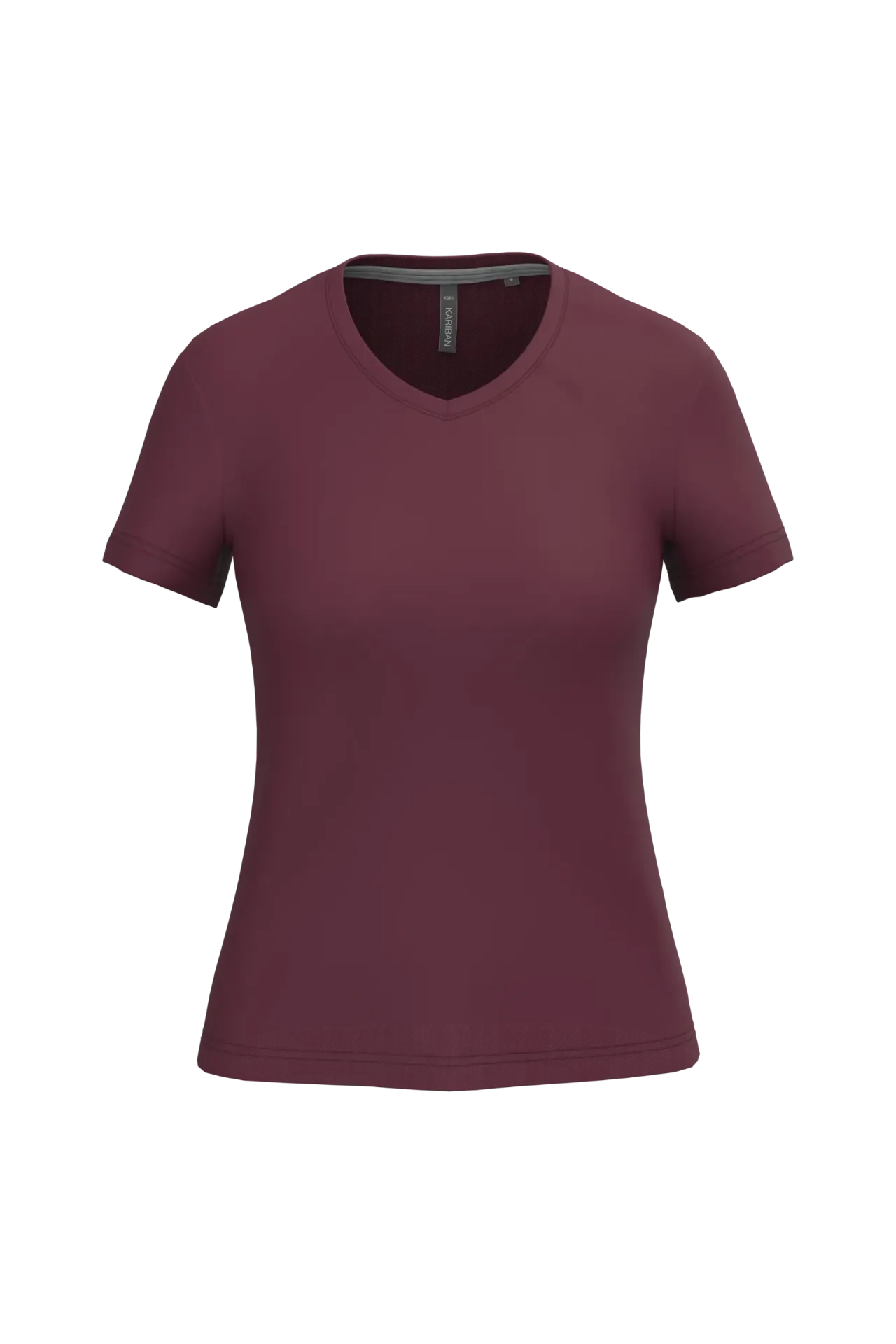 [26TOK381] TARY-TEE-SHIRT MC COL V FEMME (Bordeaux, S)