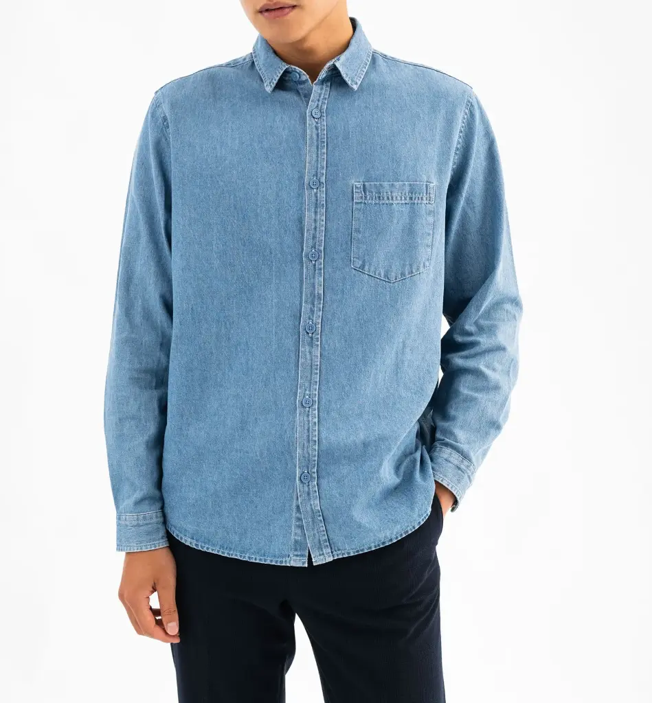 [25GE00112] VOLITA-CHEMISE ML DENIM HOMME (S)